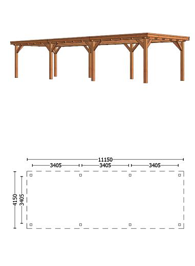 Buitenverblijf Siena 11150x4150x2500mm (bxdxh)
