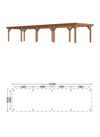 Buitenverblijf Siena 14700x4150x2500mm (bxdxh)