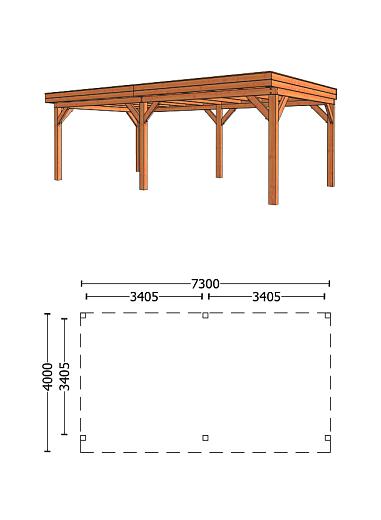 Buitenverblijf Refter XL 7300x4000x2600mm (bxdxh)