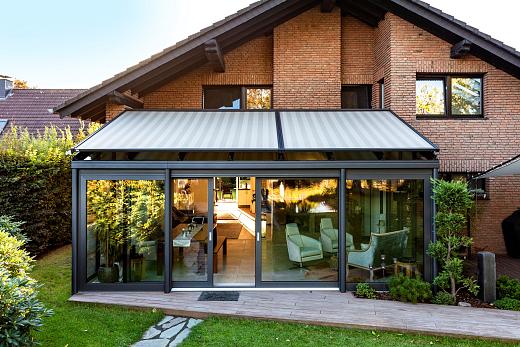 Elektrische boven zonwering met rits W350 400x400 cm (bxd) Incl. afstandsbediening type I.O.