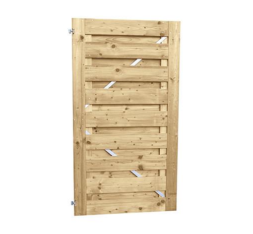 Jumbodeur met slotgat, geschaafd vuren 15 mm op verstelbaar stalen frame 100 x 180 cm, recht horizon