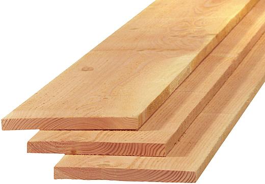 Douglas fijnbezaagde plank 2,5 x 25,0 x 500 cm, onbehandeld.
