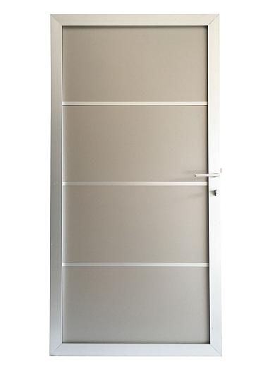 Aluminium/ composiet deur zilvergrijs 90x180cm geanodiseerd