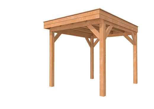 Buitenverblijf plat dak Premium I, douglas, basismodel L/A, 207x307 cm, transparant gespoten.