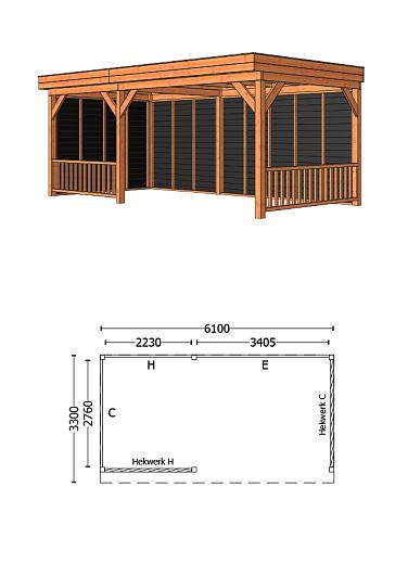 Buitenverblijf Casa 5950x3300x2600mm (bxdxh)