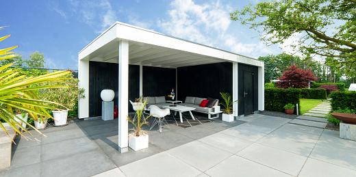 Buitenverblijf Verona model rechts 4000x3350x2500mm (bxdxh)