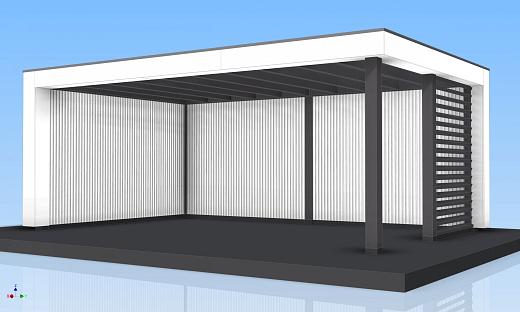 Buitenverblijf Verona model rechts 4000x4000x2500mm (bxdxh)