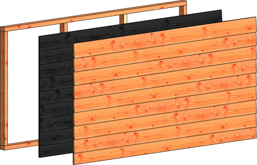 Wandmodule D potdekselplanken 2230x1170mm onbehandeld