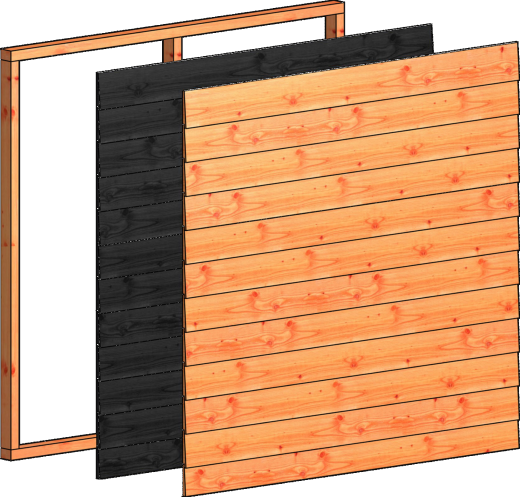 Wandmodule R potdekselplanken 1630x1560mm zwart