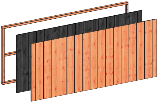 Wandmodule F sponningplanken 2760x1170mm zwart