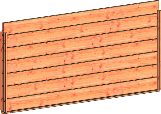 Wandmodule F blokhut profielplank 2760x1170mm onbehandeld