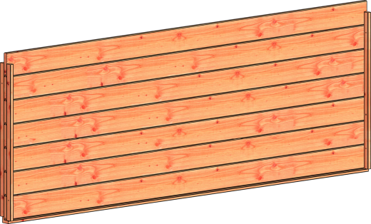 Wandmodule G blokhut profielplank 3405x1170mm onbehandeld