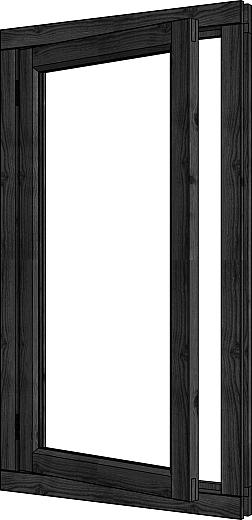 Douglas Steel Look vleugelraam enkel 647x1296mm linksdraaiend zwart - module 01