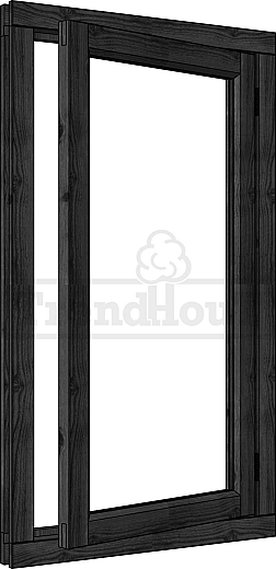 Douglas Steel Look vleugelraam enkel 674x1296mm rechtsdraaiend zwart - module 01