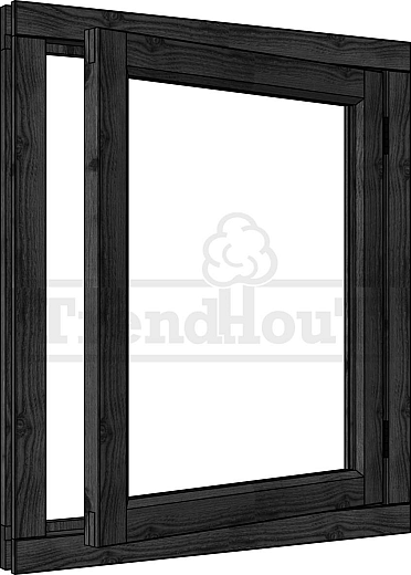 Douglas Steel Look vleugelraam enkel 754x905mm rechtsdraaiend zwart - module 01
