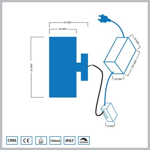 Wandlamp Amadora zwart - rond