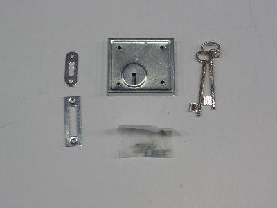 Opleg kelderbandslot met sleutels - 85x100mm - verzinkt