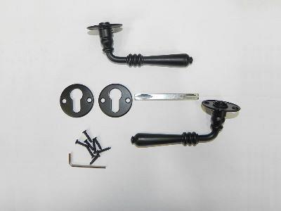 Deurkruk rustiek met rozetten