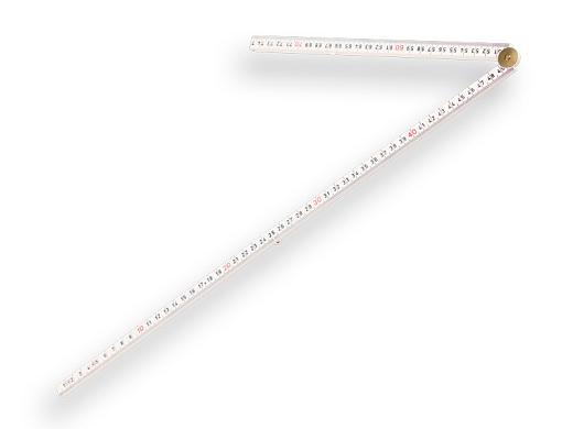 Duimstok 1 meter glasfiber wit.