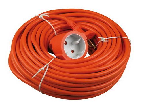 Verlengsnoer 20m 2x1mm H05VV-F oranje