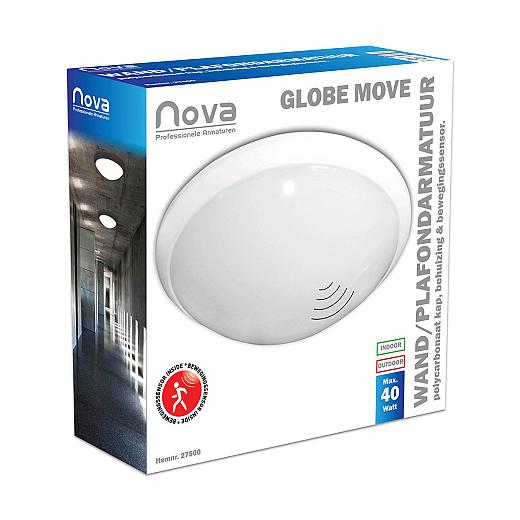 Plafond/ wand armatuur E27 + sensor Ø 330mm - polycarbonaat behuizing exclusief lamp