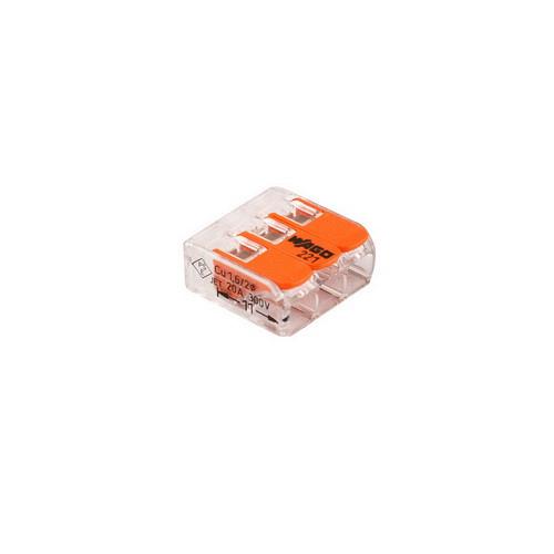 WAGO 3V verbindingsklem t/m 4mm soepel en massief - oranje 50 st.