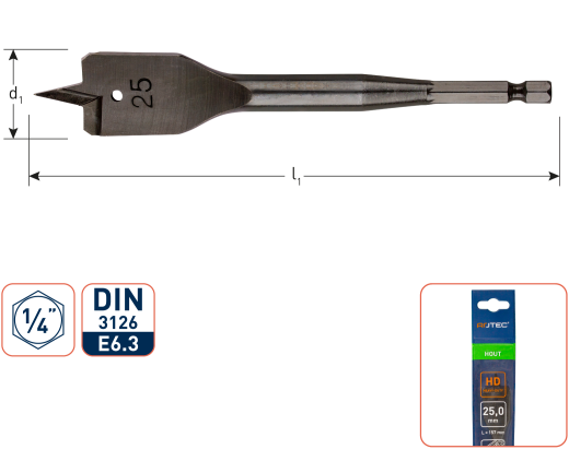 Speedboor HD 1/4, ø24 (1 st per set)