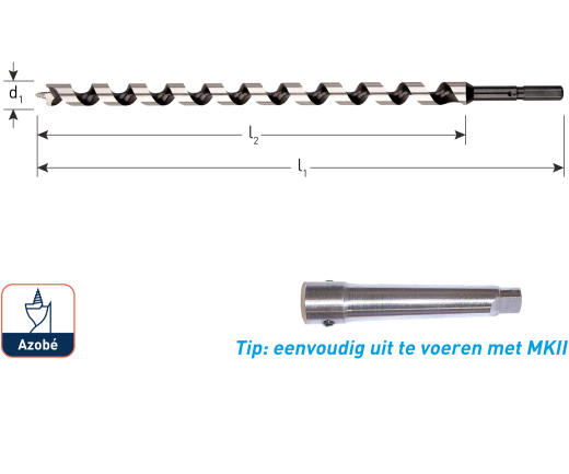Slangenboor Gold-line Azobe ø8x320 (1 st per set)