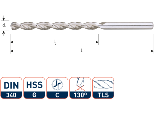 Houtspiraalboor HSS DIN340 TLS ø4 (1 st per set)