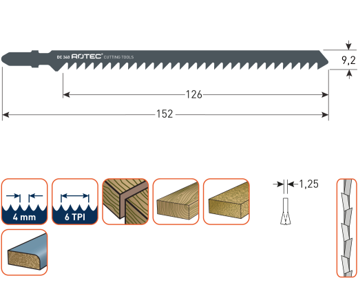 Decoupeerzaagblad DC340 / T344D (5 st per set)