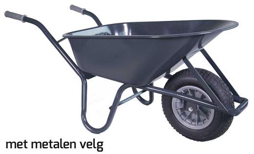 Kruiwagen HUMMER 85 L staal rondneus + metalen velg