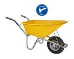 Bouwkruiwagen Basic HDPE 100 L geel