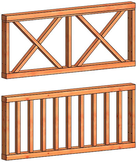 Veranda kruis hekwerk onbehandeld (diverse maten)
