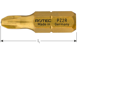 PRO Schroefbit Pozi PZ2R L=25 TiN-gecoat (2 st per set)