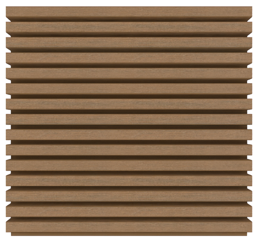 NewTechWood HKC co-extrusie wand bekleding castellation 25 profiel, 2,5 x 19,6 x 290 cm, Teak.