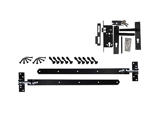 Beslagset zwart, opgeklampte deur enkel