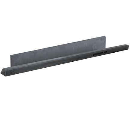Betonpaal glad met diamantkop 10 x 10 x 180 cm, antraciet ongecoat, eindpaal t.b.v. scherm 90 cm hoo