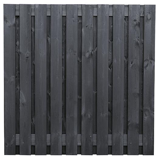 Grenen plankenscherm geschaafd 21-planks 180x180 cm - zwart