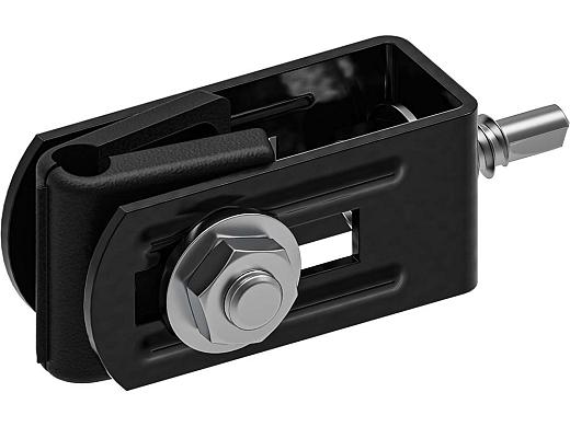 Hillfence poortpaal aansluiting, zwart RAL 9005.