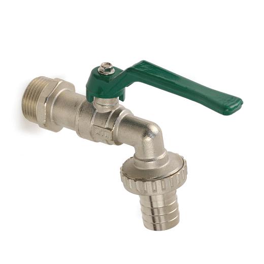 RIV tap-kogelkraan, messing verchroomd, buitendraad x slangwartel, type 5600, 16 bar ¾"
