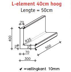 L-Element 50x30x40 (bxdxh) zwart