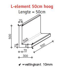 L-Element 50x30x50 (bxdxh) grijs
