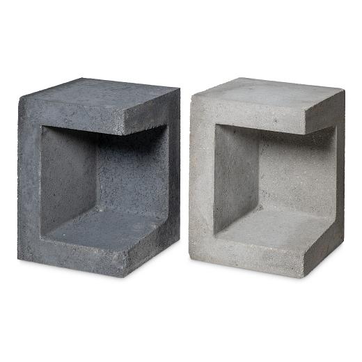 U-hoekelement 40x40x50 (bxdxh) zwart