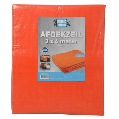 Prof bouwzeil/ afdekzeil 3 x 4 meter - Oranje 150 gr.
