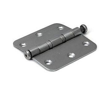 Kogellagerscharnier, ronde hoeken 89x89mm - RVS pen