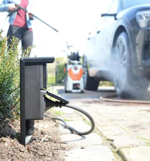 Tuinpaal - pro dubbel met dubbele wartel zwart