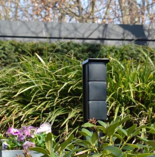 Tuinpaal - pro drievoudig met dubbele wartel zwart