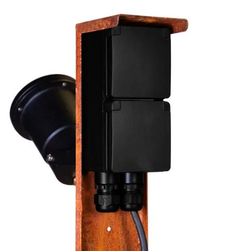 Tuinpaal - pro tweevoudig met spot dubbele wartel corten