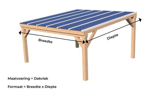 Vrijstaande veranda DD50GXL Deluxe - glas dak