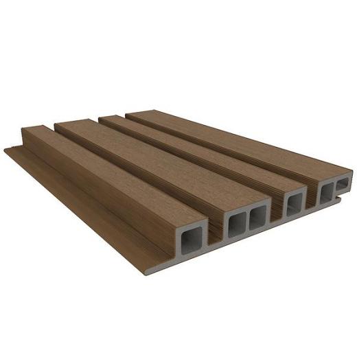 NewTechWood HKC co-extrusie wand bekleding castellation 4325 profiel, 2,5 x 19,6 x 290 cm, Teak.